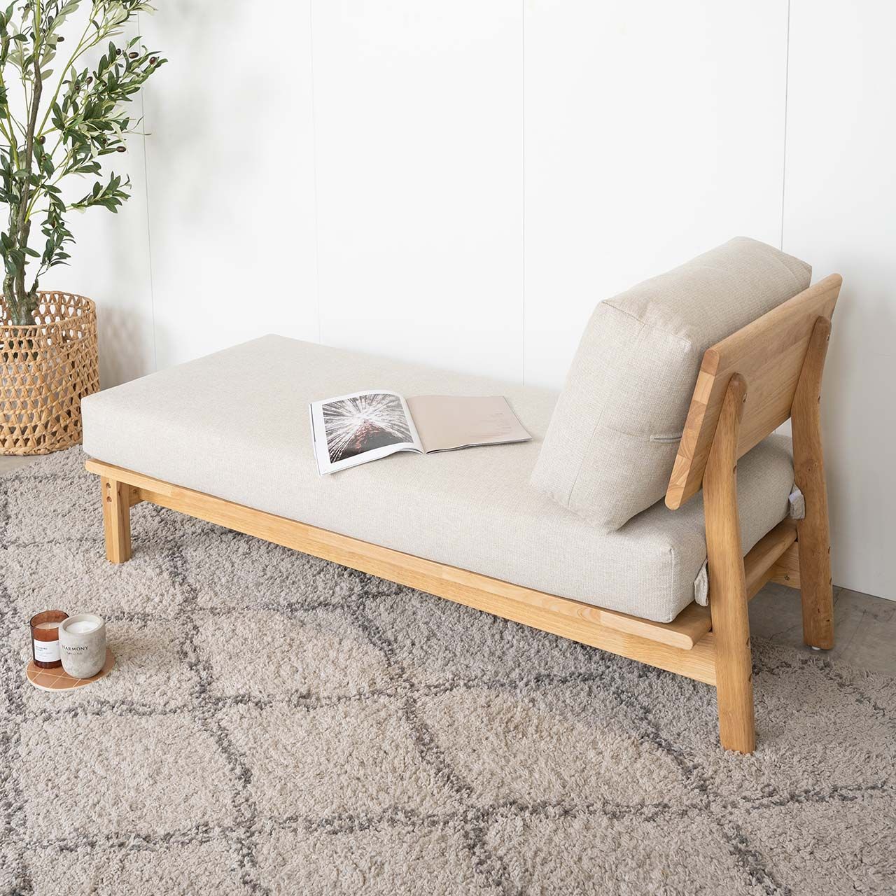 Ghế Sofa Góc Gỗ Cao Su Tự Nhiên MOHO VLINE 601