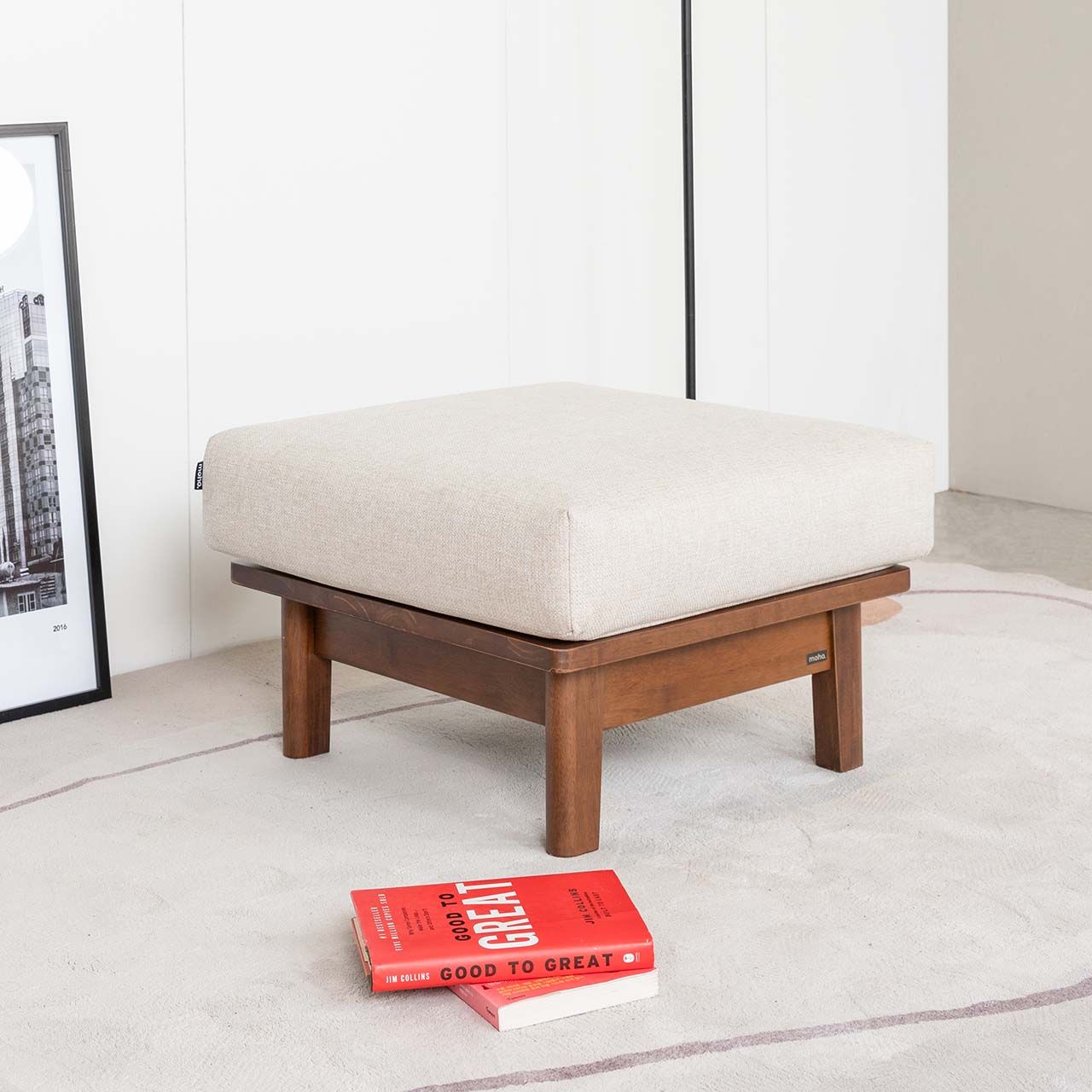 Ghế Đôn Sofa Gỗ Cao Su Tự Nhiên MOHO VLINE 601